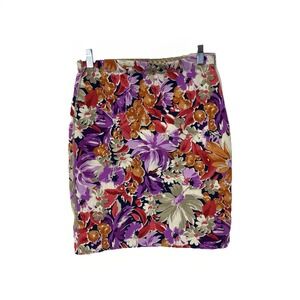 J. McLaughlin Womens  Skirt Halle Reversible  S Floral Geometric Stretch Scuba
